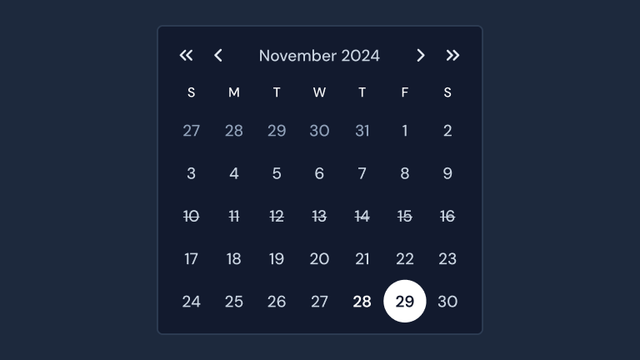Calendar preview